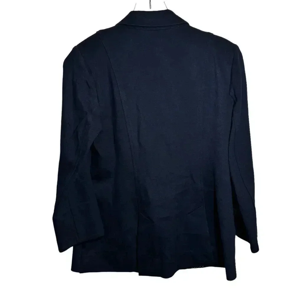 CAbi Navy Preppy Blazer Women’s Size 6 Yacht Club Nautical Gold Buttons